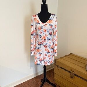 Reversible Floral Long Sleeve Dress